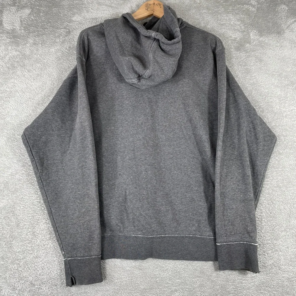 Nike‎ Fleece Hoodie Mens XL Charcoal Gray Distressed Pullover Logo
